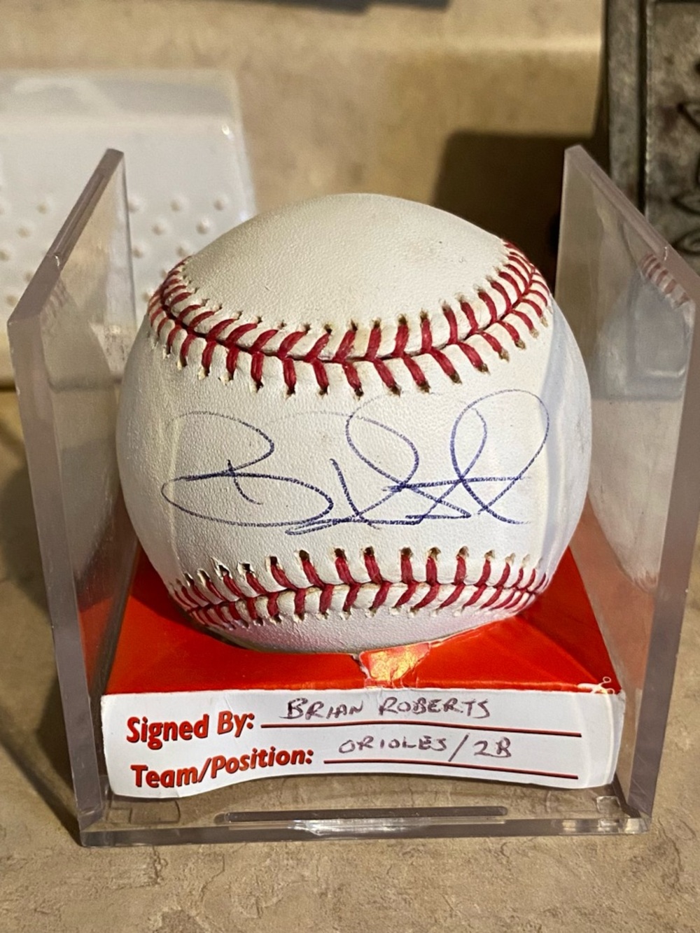 Signed Brian Robert’s Orioles MD Baseball Collectible MLB Sports Memorabilia